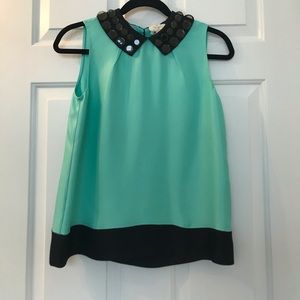 Kate Spade Seafoam Green Embellished Top